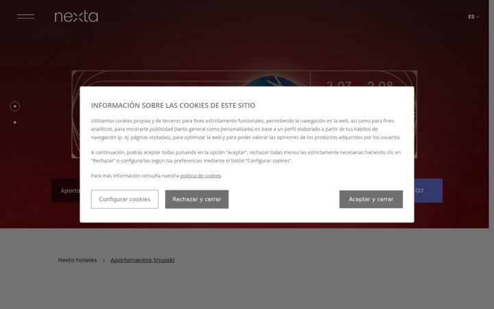 Snímek obrazovky aparthotelshusski.com