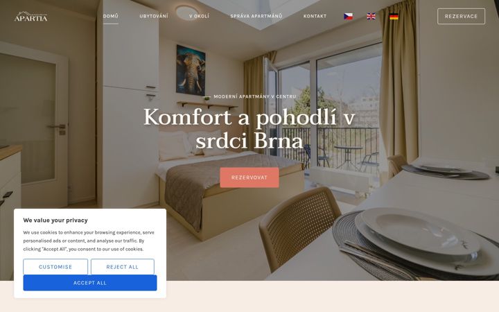 Screenshot ta' apartia.cz