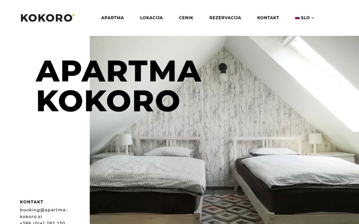 Screenshot ta' apartma-kokoro.si