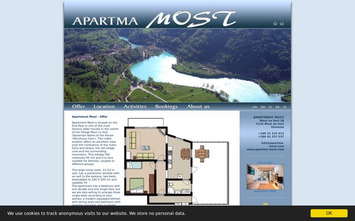 Snímek obrazovky apartma-most.com