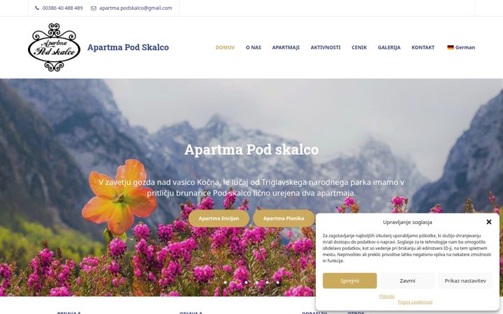 Screenshot ta' apartma-podskalco.si