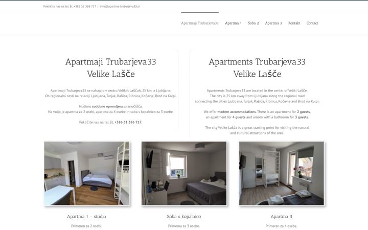 Captură de ecran a apartma-trubarjeva33.si