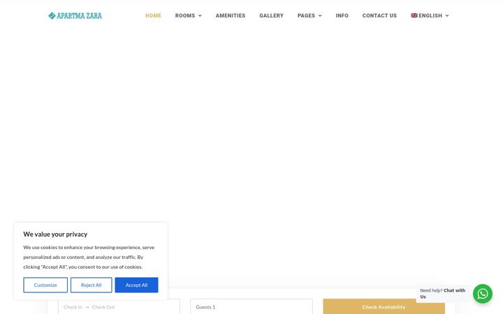 Snimka zaslona za apartma-zara.com