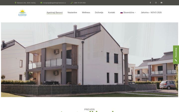 Captură de ecran a apartmaji-banovci.si