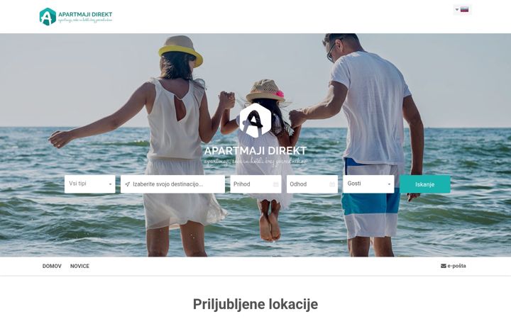 Snímek obrazovky apartmajidirekt.com