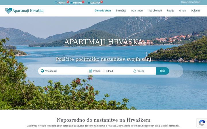 Snímek obrazovky apartmajihrvaska.com