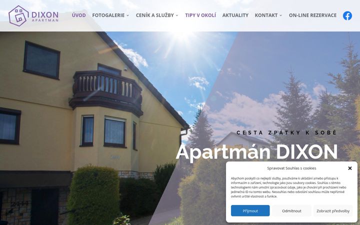 Captură de ecran a apartman-dixon.cz