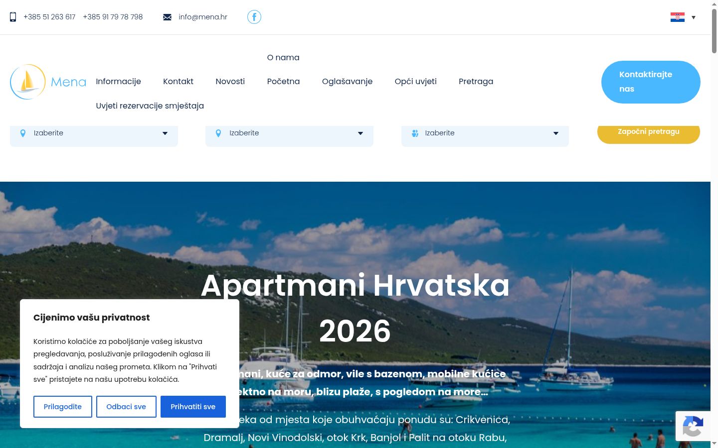 Sutikimo reklamjuostės, rodytos prieš bet kokią sąveiką, ekrano kopija