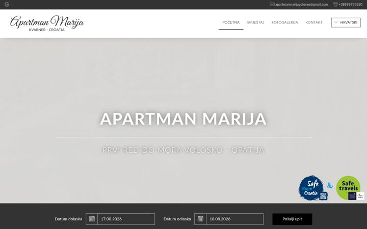 Screenshot of apartman-marija.com