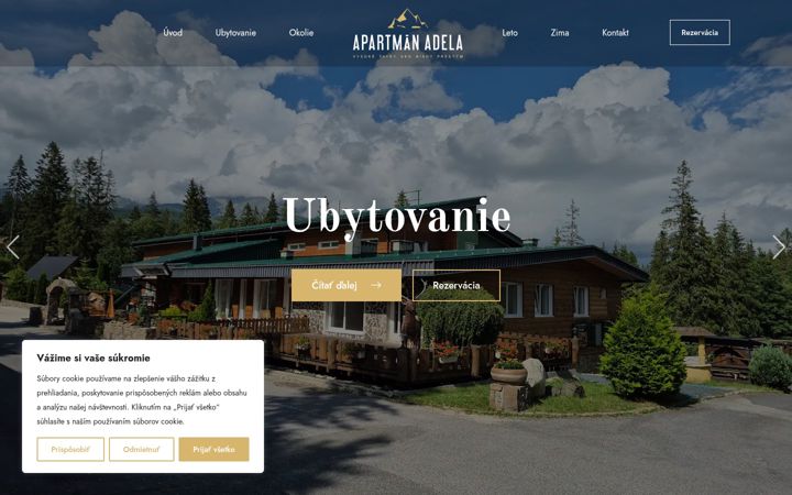 Screenshot of apartmanadela.sk