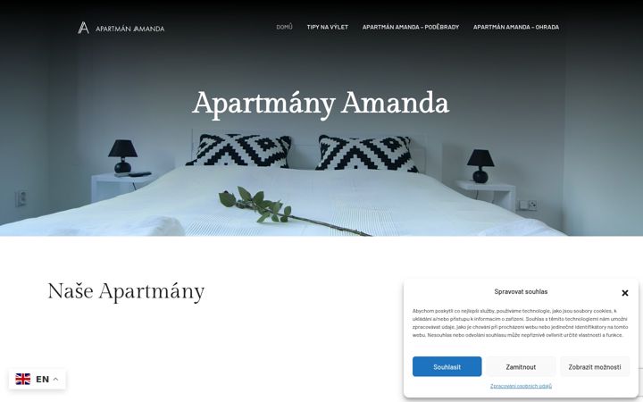 Captură de ecran a apartmanamanda.cz