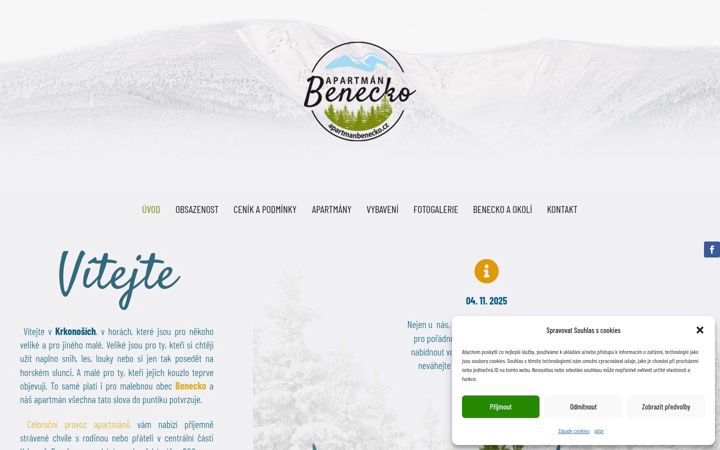 Screenshot of apartmanbenecko.cz