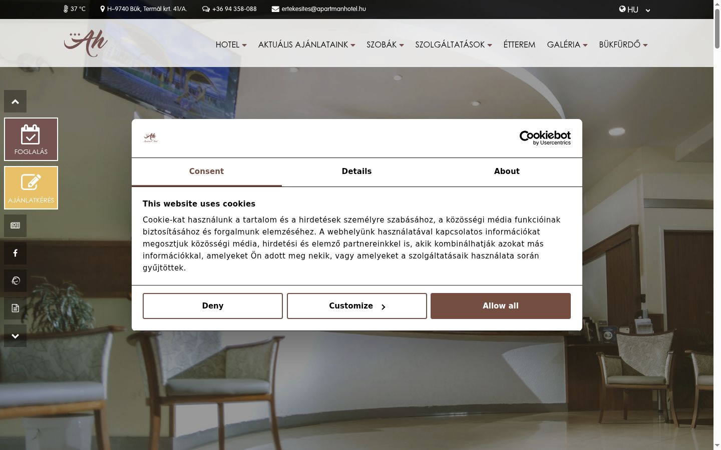 Sutikimo reklamjuostės, rodytos prieš bet kokią sąveiką, ekrano kopija