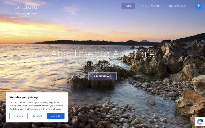 Snimka zaslona za apartmani-artatore.com