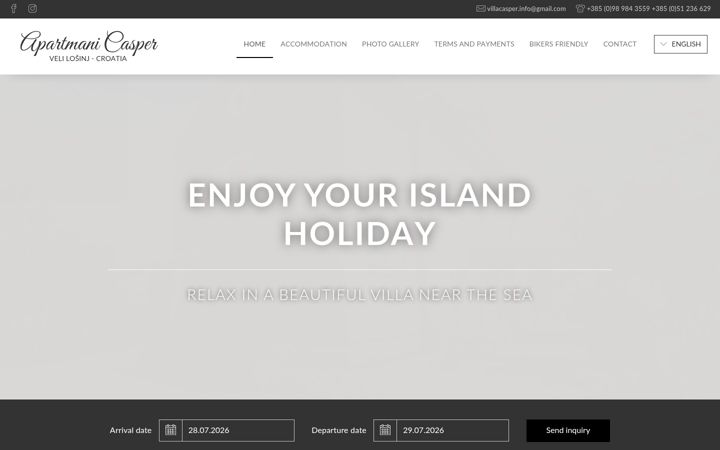 Screenshot of apartmani-casper.com