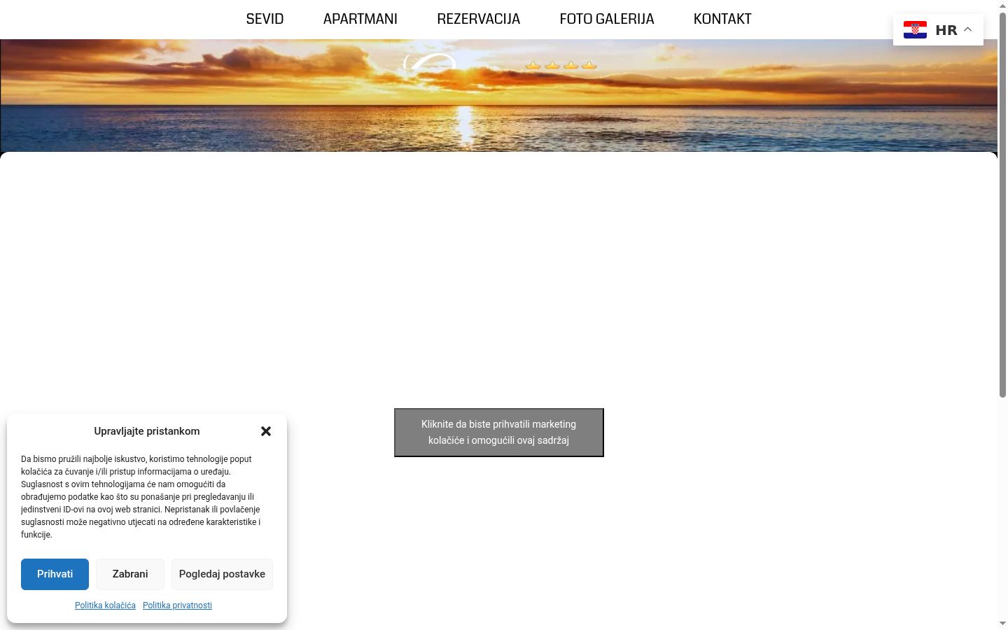 Sutikimo reklamjuostės, rodytos prieš bet kokią sąveiką, ekrano kopija