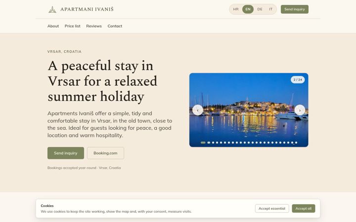 Screenshot of apartmani-ivanis.com