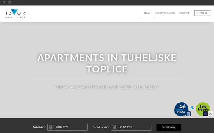 Screenshot of apartmani-izvor.com