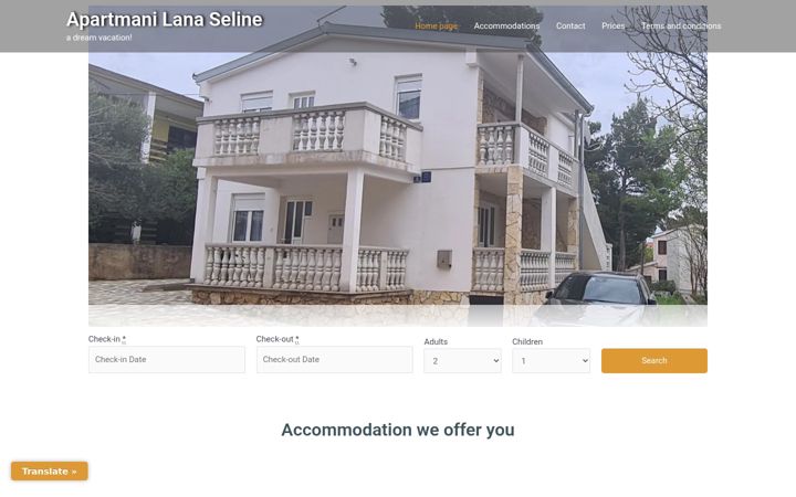 Ekrano kopija apartmani-lana-seline.com
