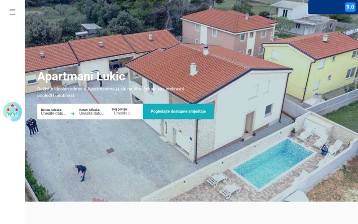 Screenshot of apartmani-lukic.com.hr