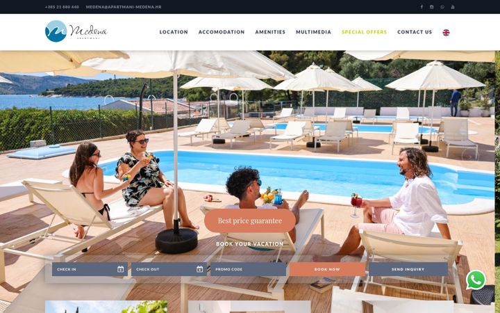 Screenshot of apartmani-medena.hr