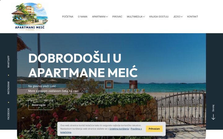 Screenshot of apartmani-meic-pirovac.hr