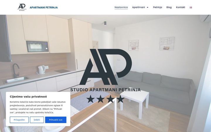 Screenshot of apartmani-petrinja.com