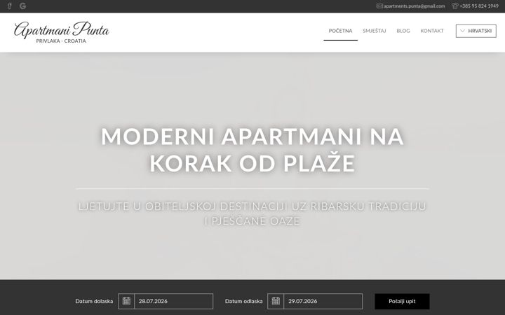 Screenshot of apartmani-punta.com