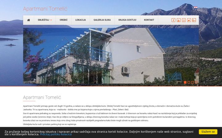 Screenshot of apartmani-tomelic.hr