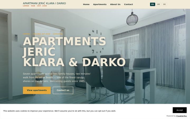 Screenshot von apartmanijeric.com