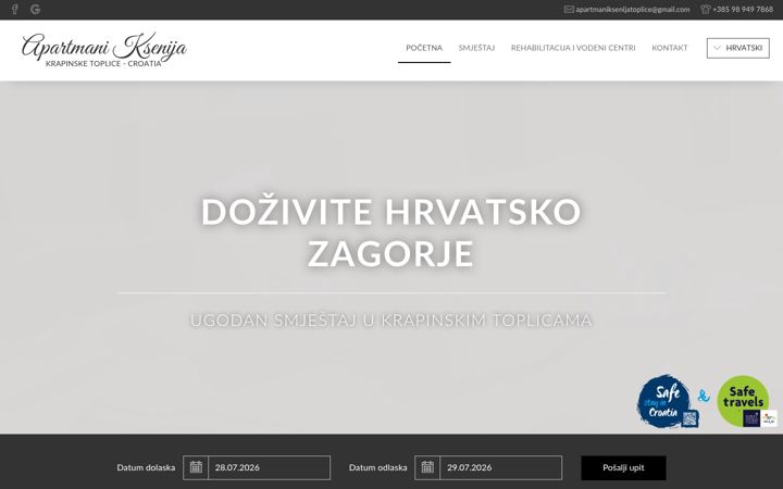 Screenshot of apartmaniksenija.com