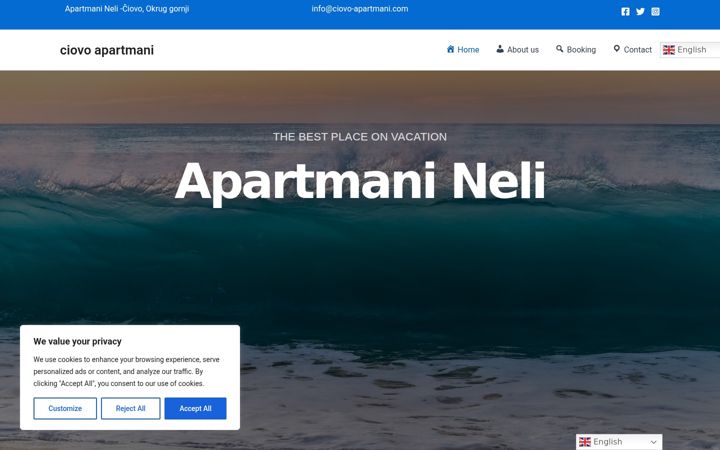 Screenshot von apartmanineli.com