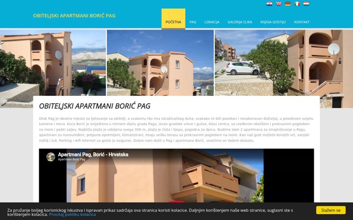 Screenshot of apartmanipag-boric.hr