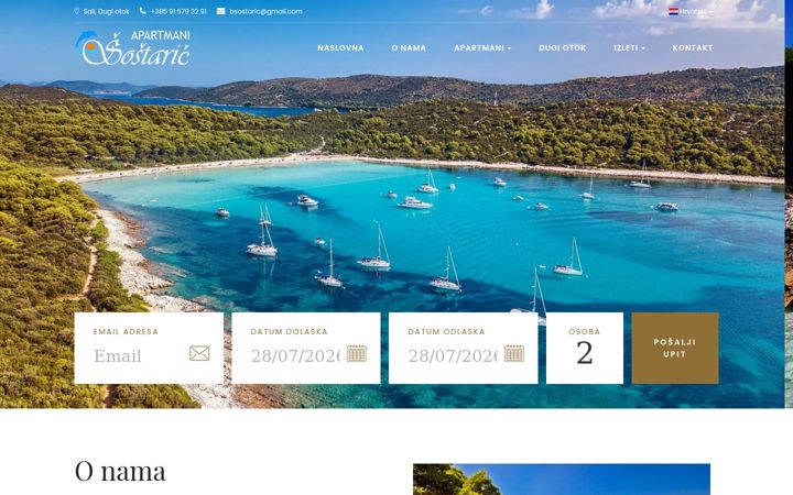Screenshot of apartmanisostaric.com