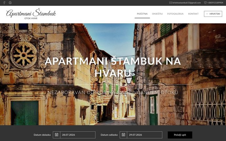 Screenshot of apartmanistambuk.com