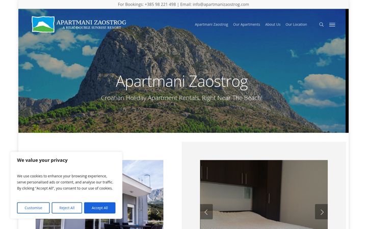 Screenshot von apartmanizaostrog.com