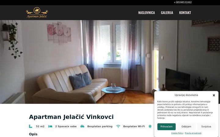 Screenshot of apartmanjelacicvinkovci.com