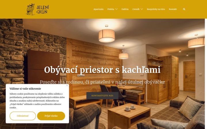 Ekrano kopija apartmanjelenigrun.sk