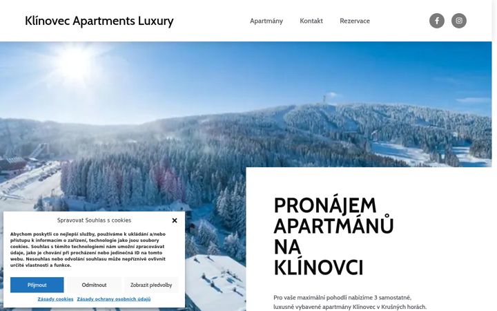 Screenshot of apartmanklinovec.com