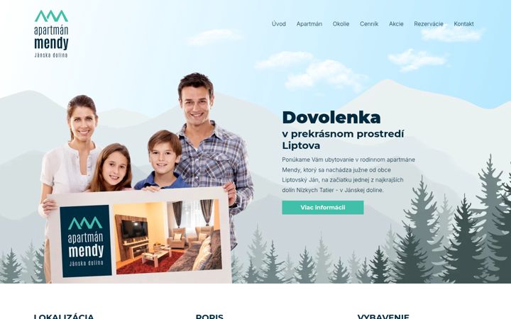 Screenshot ta' apartmanmendy.sk