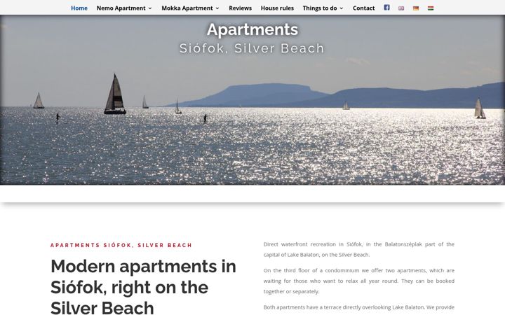 Екранна снимка на apartmanoksiofok.hu