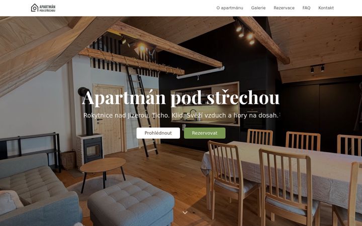 Screenshot ta' apartmanpodstrechou.cz