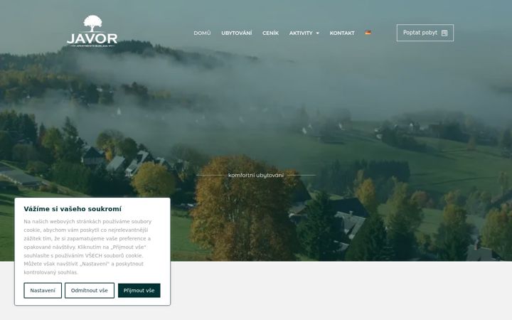 Screenshot ta' apartmany-javor.cz