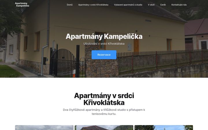 Screenshot of apartmany-kampelicka.cz