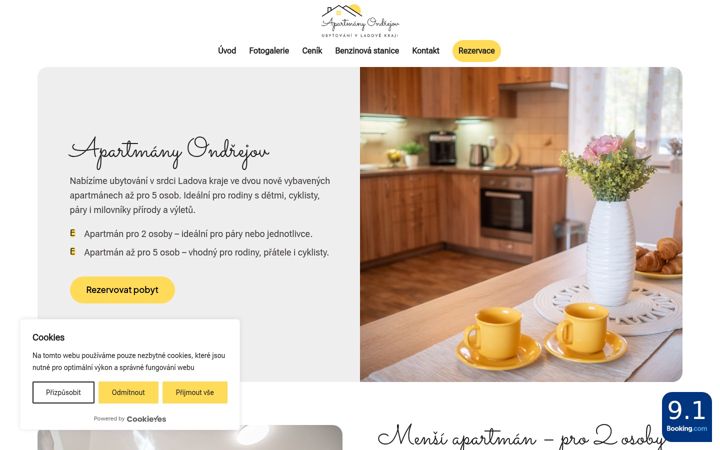 Screenshot ta' apartmany-ondrejov.cz