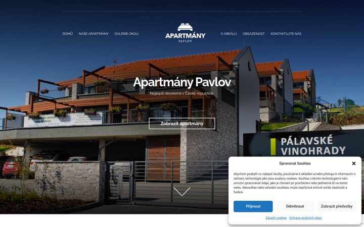 Screenshot of apartmany-pavlov.cz