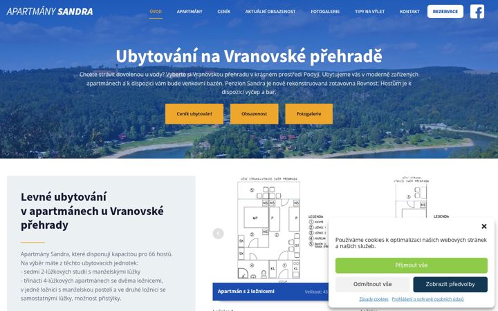 Screenshot ta' apartmany-sandra.cz