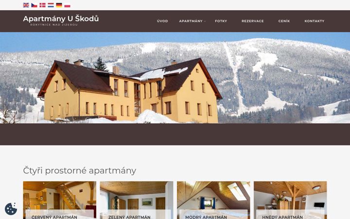 Screenshot ta' apartmany-skoda.cz
