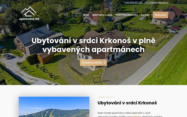 Screenshot of apartmany215.cz