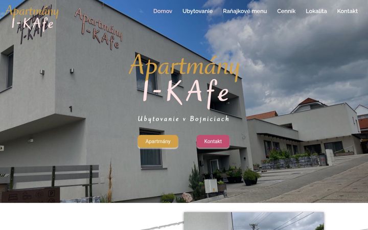 Екранна снимка на apartmanyikafe.sk